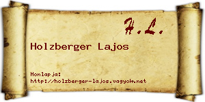 Holzberger Lajos névjegykártya